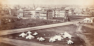 Government House under construction in Calcutta